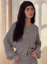Baleigh Cable Knit Cardigan Grey