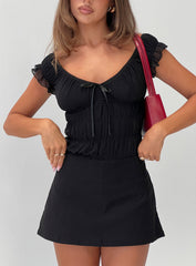 Ahead Of Myself Off Shoulder Bodysuit Black
