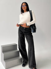 Lando Low Rise Straight Leg Jeans Washed Black