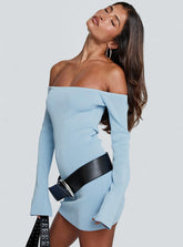 Parisa Long Sleeve Mini Dress Blue