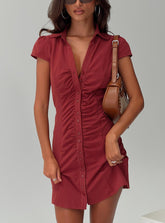 Arianwyn Mini Dress Burgundy
