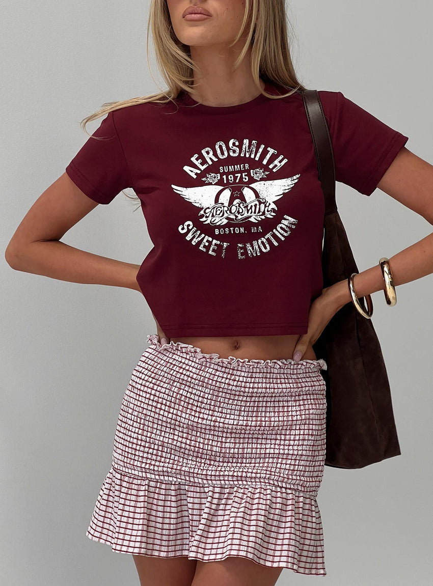 Aerosmith Vintage Graphic Top Burgundy