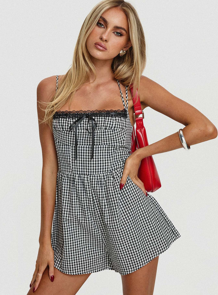 Trynia Romper Black / White Gingham