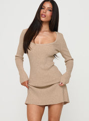 Halycon Knit Mini Dress Oatmeal