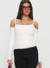 Teenage Dreams Layered Long Sleeve Top White