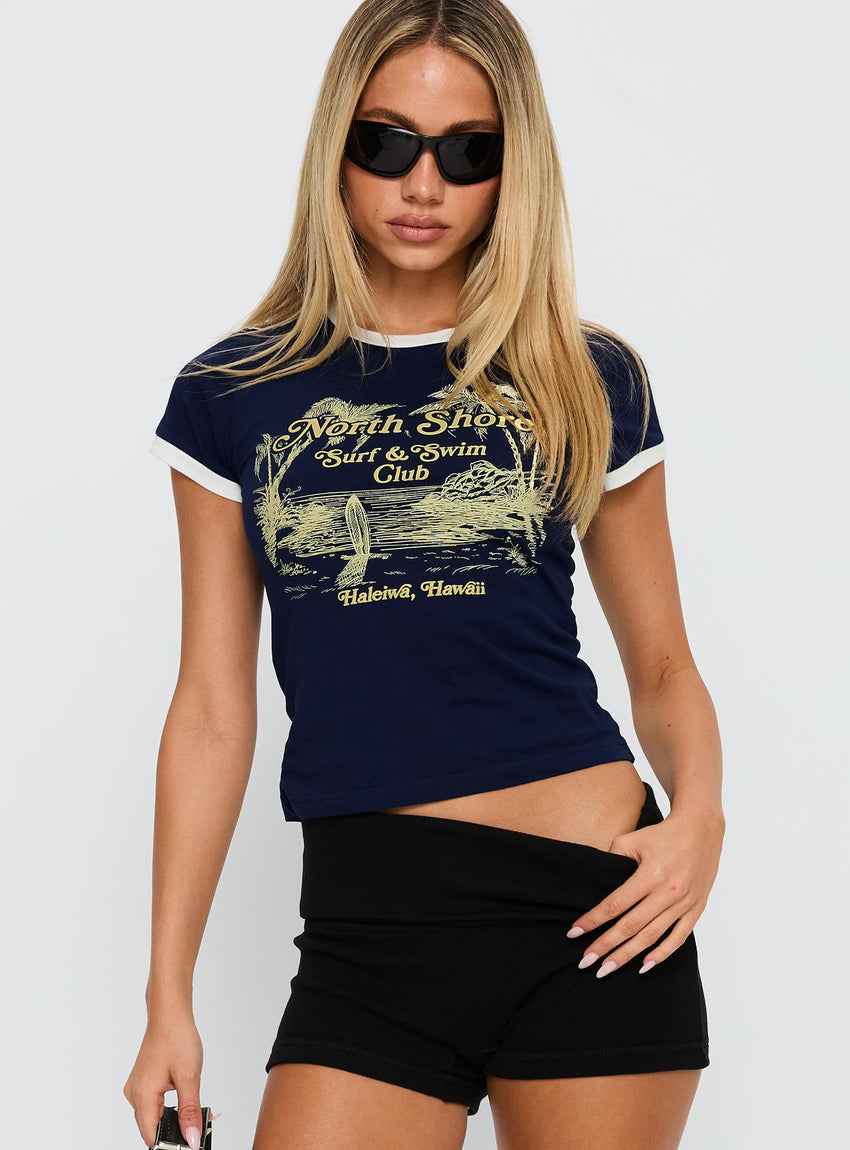 North Shore Graphic Top Blue