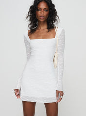 Lanchester Long Sleeve Mini Dress White