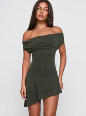 I Attract It Cowl Halter Playsuit Green