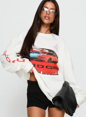 Dodge Electric Muscle Long Sleeve Graphic Top White