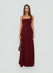South of France Maxi Dress Burgundy