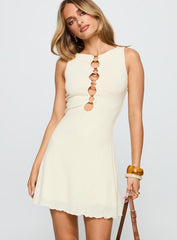 Dejonge Ring Sleeveless Mini Dress Cream
