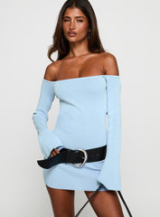 Parisa Long Sleeve Mini Dress Blue