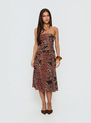 Tipsy Strapless Top Animal Multi