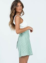 Nellie Mini Dress Mint Polka Dot