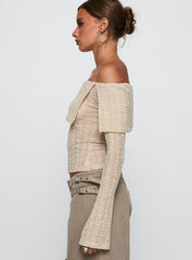 Cardamom Long Sleeve Top Beige