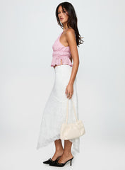 Freebirds Lace Midi Skirt White