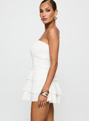 Sunkiss Frill Mini Dress White / Broderie