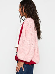 Lester Knit Cardigan Pink / Red