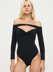 Bleue Long Sleeve Bodysuit Black