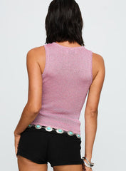 No Pretending Top Pink Glitter