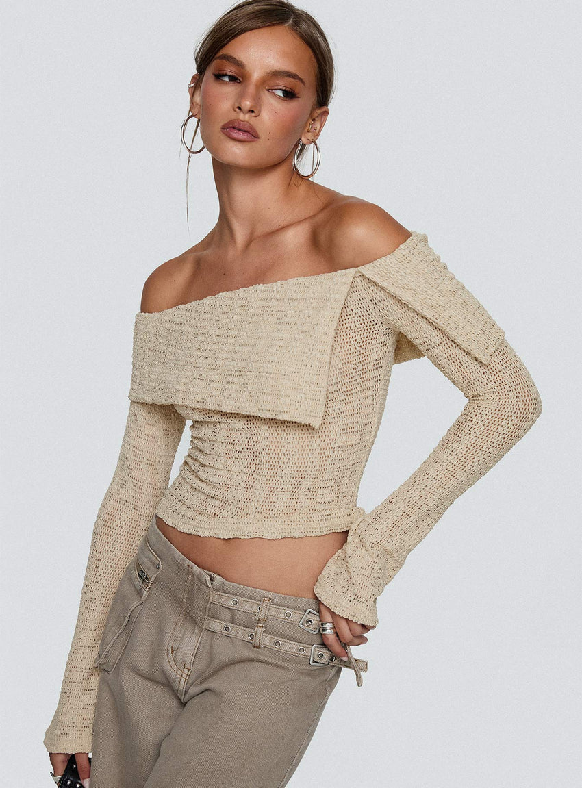 Cardamom Long Sleeve Top Beige