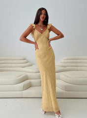 Dearlie Frill Maxi Dress Multi