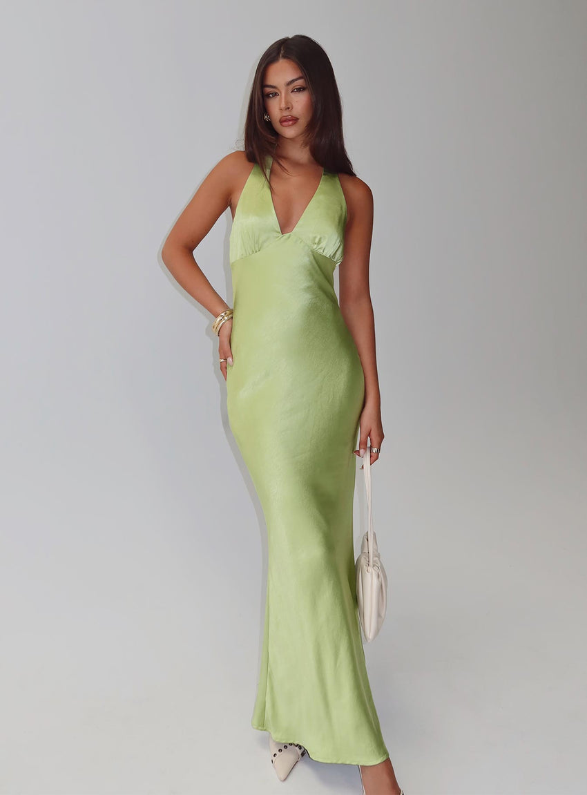 Gloriana Halter Maxi Dress Green