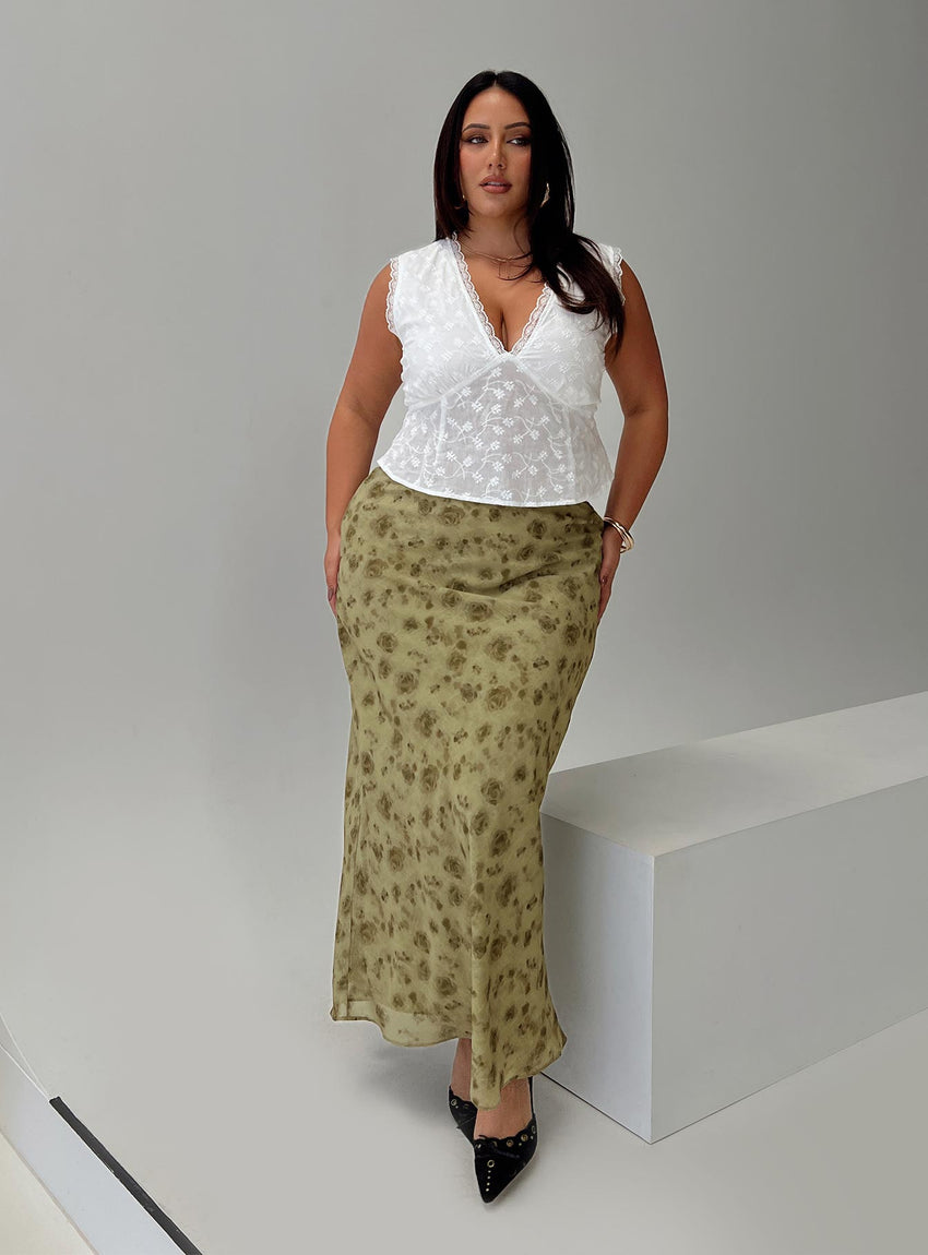 Piazia Maxi Skirt Green Curve