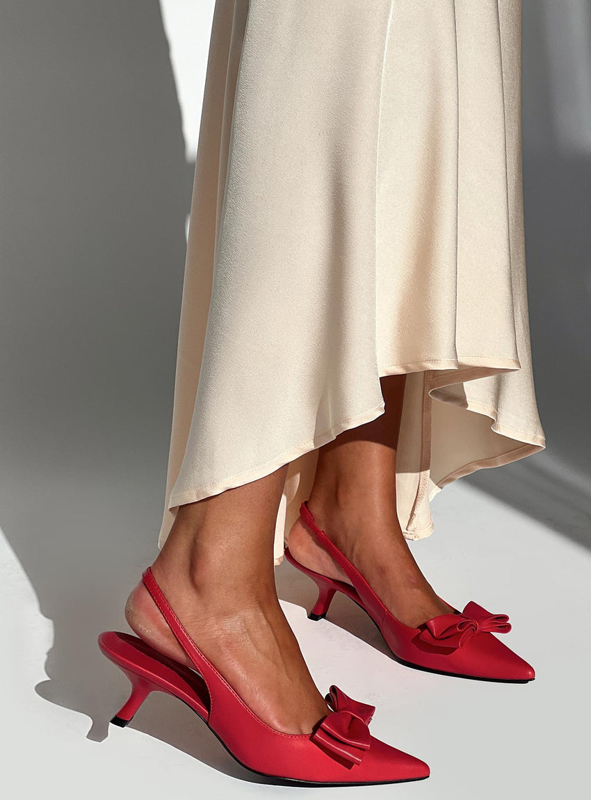 Janna Pointed Toe Heels Red