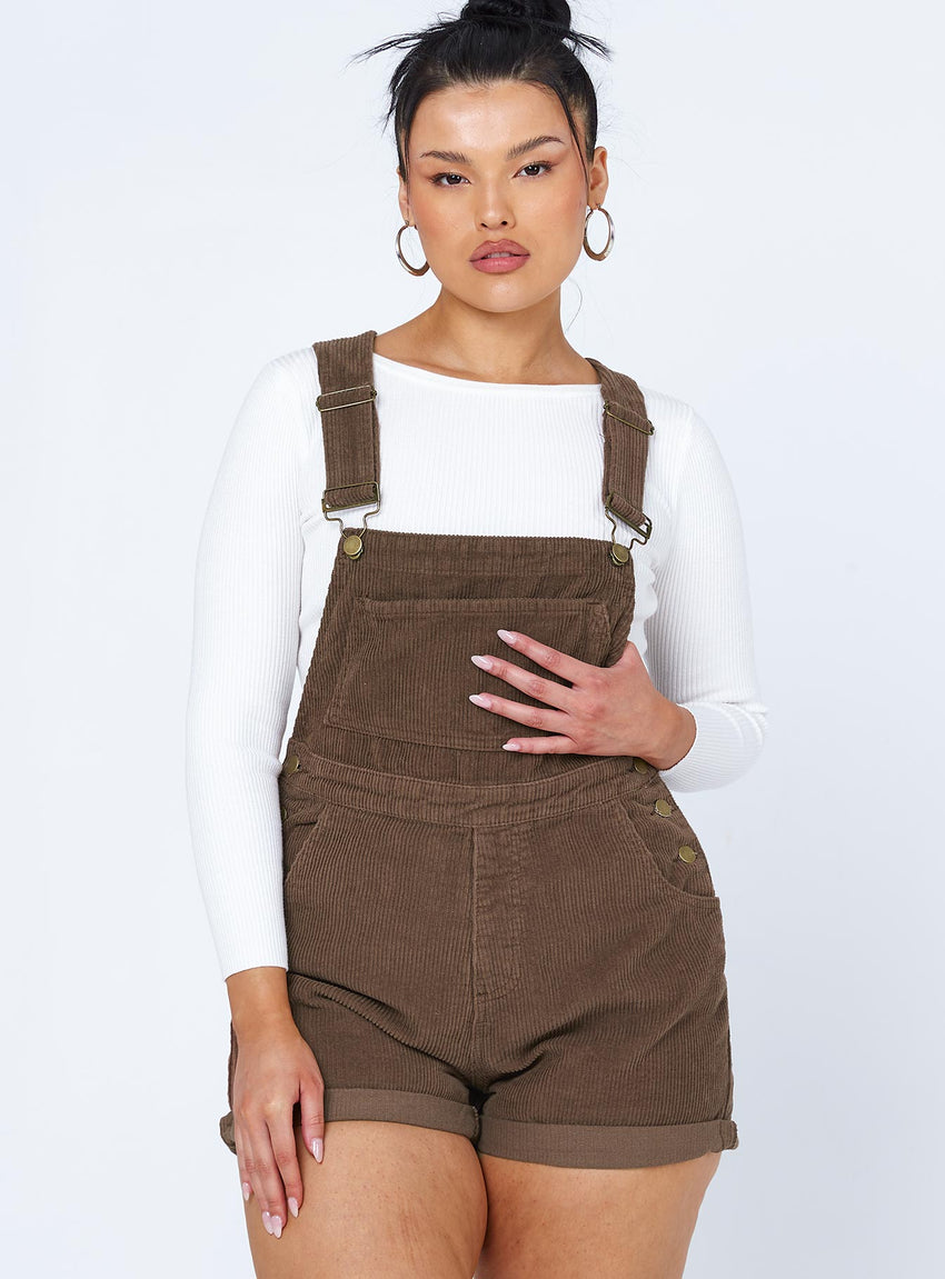 Kacey Short Overalls Brown