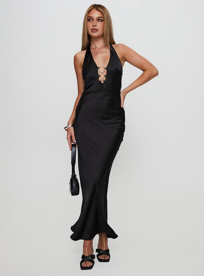 Vasilisa Halter Neck Maxi Dress Black