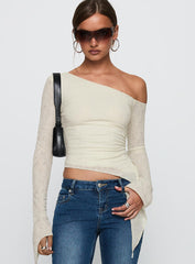 Face Card Long Sleeve Top Cream