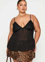 Zami Pleat Top Black Curve