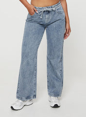 Pemberton High Rise Straight Leg Jeans Mid Wash Denim