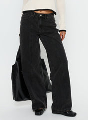 Lando Low Rise Straight Leg Jeans Washed Black