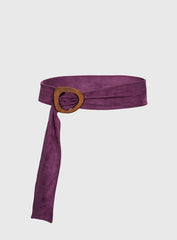 Toluca Faux Suede Belt Plum