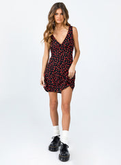 Nellie Mini Dress Black / Red Floral