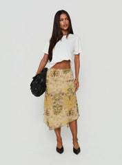 Daphene Asymmetrical Midi Skirt Multi