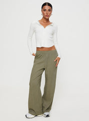 Louis Linen Blend Pants Olive