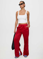 Travalta Satin Track Pant Red