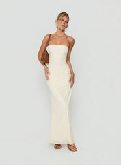 Annarosa Strapless Lace Maxi Dress Cream