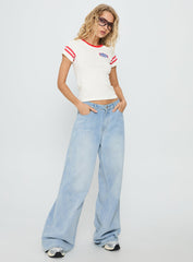 Nhra Championship Ringer Graphic Top White