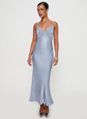 Treasure Bias Cut Maxi Dress Blue