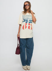 4th July Led Zepplin Oversized Tee White