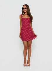 Kourtnae Halter Mini Dress Red Polka Dot