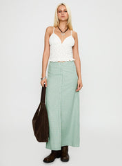Macadamia Maxi Skirt Green / White
