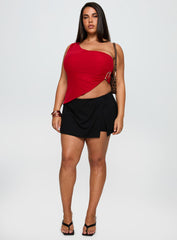 Machiatto One Shoulder Top Red Curve