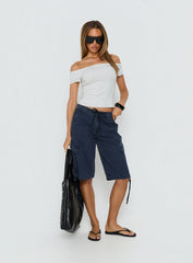 Apres Tie Waist Jorts Navy