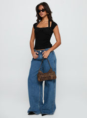 Emberglow Top Black / Polka
