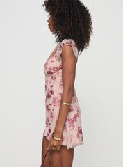 Trigg Mini Dress Pink Floral